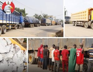 EFCC arrests 10 suspects, trucks for illegal mining activities in Kwara