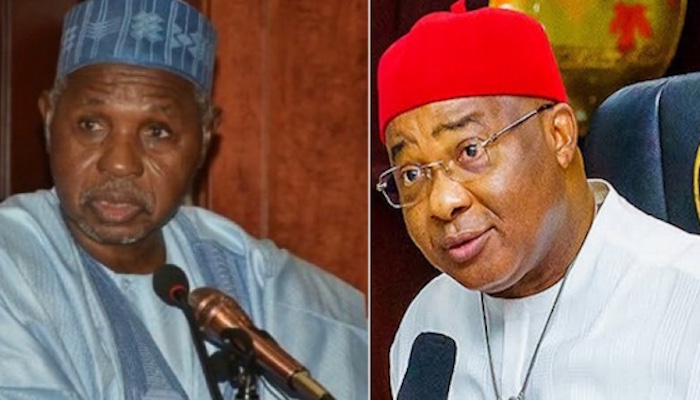 Former Katsina Governor, Aminu Masari and Imo State Governor, Hope Uzodimma