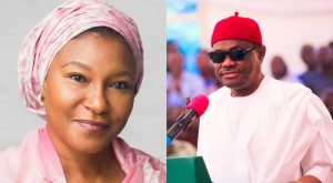 COMBO: Senator Ireti Kingibe (L) and FCT Minister Nyesom Wike (R)