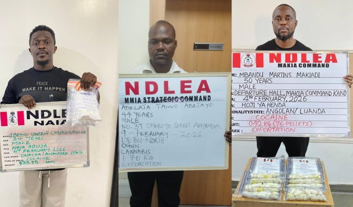 China-based businessman, 2 Angolans excrete 236 cocaine wraps at Kano, Abuja airports