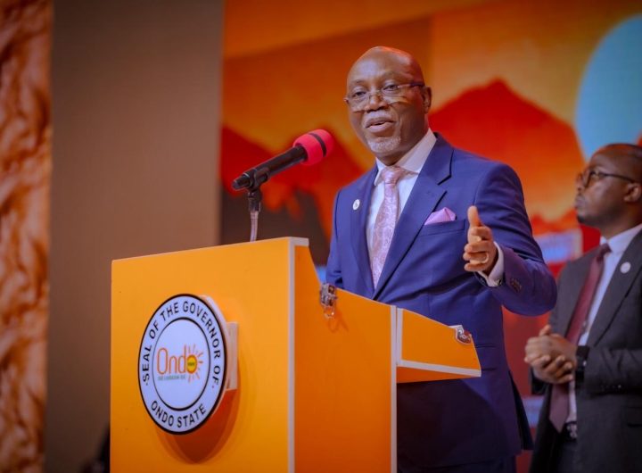 Ondo State Governor,Lucky Aiyedatiwa speaking during the Ondo State Investment Summit 2026 in Akure