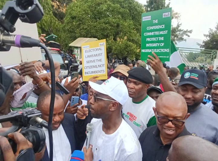 Peter Obi, protesters storm National Assembly over Electoral Act, tax law