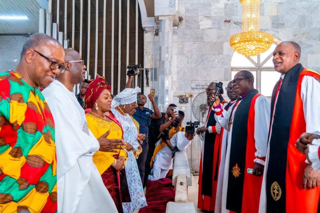 Oyo@50: Peter Obi hails Governor Makinde for vision and service (+Photos) 3 Peter Obi and Oyo State Governor, Seyi Makinde, during the 50th anniversary thanksgiving of Oyo State, held at the Cathedral of St Peter Anglican Church, Aremo, Ibadan.