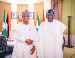 President Bola Tinubu and Kaduna State Governor, Uba Sani during a courtesy visit in Abuja