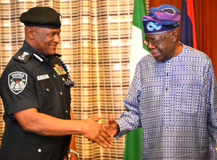 President Bola Tinubu and acting IGP Olatunji Disu. Photo credit: State House Abuja