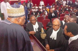 Turaki-led PDP leadership at the Court of Appeal in Abuja. Photo credit: @OfficialPDPNig