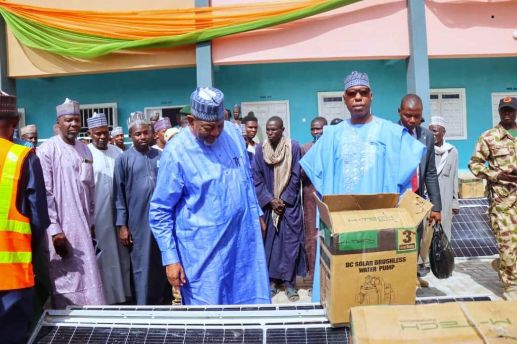 Borno: Zulum distributes farm tools, commissions school in Damasak 2 Zulum in Damasak Borno