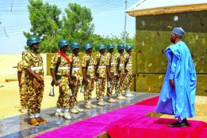 Zulum salutes Military troops in Damasaka