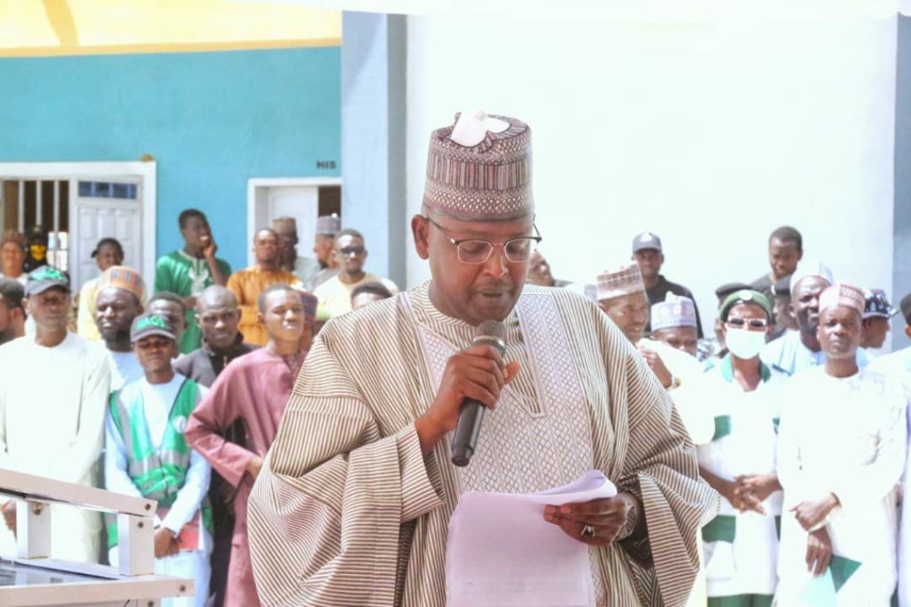 Borno: Zulum distributes farm tools, commissions school in Damasak 4 commissioner of education, Engr Lawan Abba Wakilbe