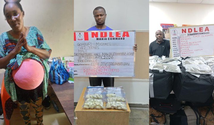NDLEA busts woman with drugs in fake pregnancy as Ivorian excretes 82 cocaine wraps at Kano airport