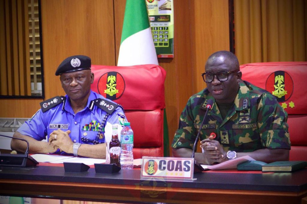 COAS to IGP: Unified, coordinated approach among security agencies remains indispensable 2 COAS IGP seeks coordinated approach among security agent.jpg