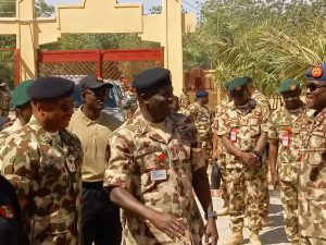 Chief of Army Staff, Lieutenant General Waidi Shaibu, on Saturday visited the theatre of operations in Maiduguri