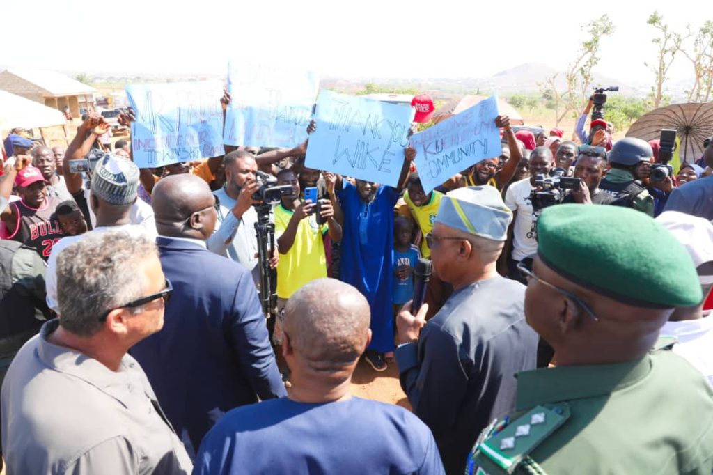 FCT minister Nyesom Wike addressing Abuja residents