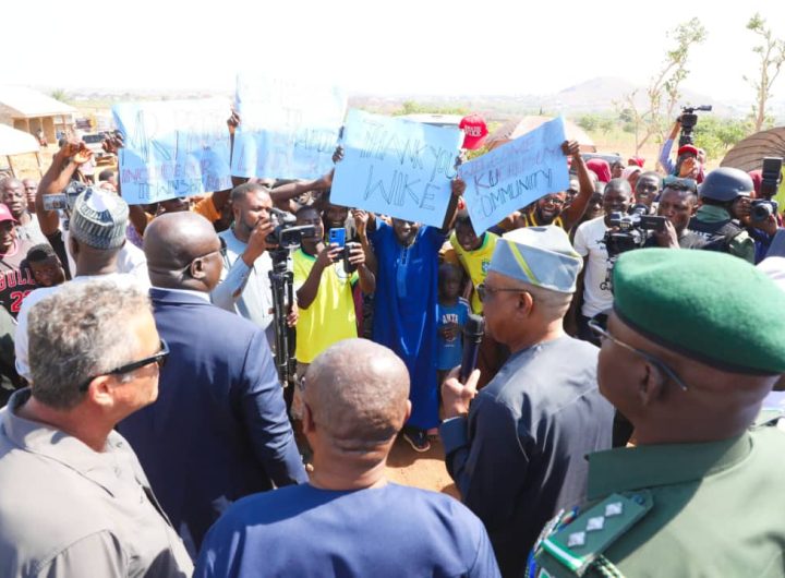 FCT minister Nyesom Wike addressing Abuja residents