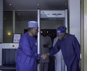 President Bola Tinubu and former Head of State, Yakubu Gowon. Photo credit: State House Abuja