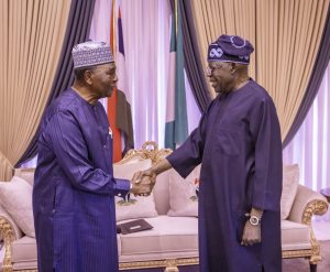 Gowon visits Tinubu at Presidential Villa Abuja