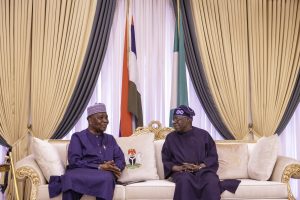 President Bola Tinubu and former Head of State, Yakubu Gowon. Photo credit: State House Abuja