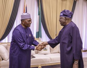 President Bola Tinubu and former Head of State, Yakubu Gowon. Photo credit: State House Abuja