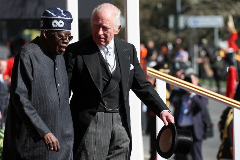 Nigeria's President Bola Tinubu and Britain's King Charles III