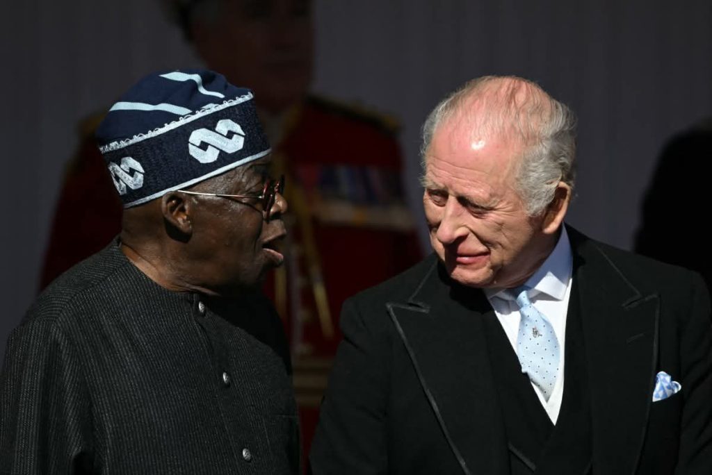Nigeria's President Bola Tinubu and Britain's King Charles III