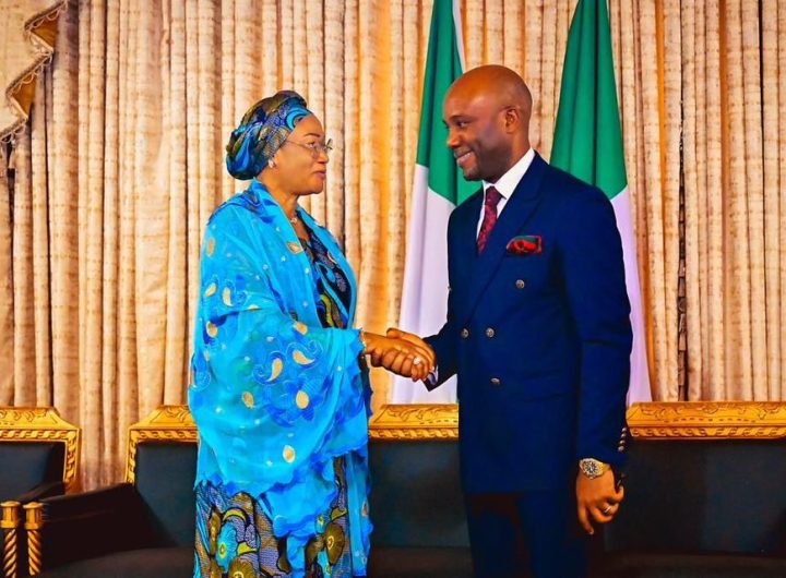 Minister of Innovation, Science and Technology, Kingsley Udeh, during a visit to the First Lady of Nigeria, Oluremi Tinubu, at the State House in Abuja. Photo credit: State House Abuja