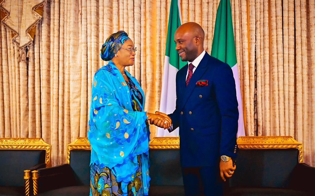 Minister of Innovation, Science and Technology, Kingsley Udeh, during a visit to the First Lady of Nigeria, Oluremi Tinubu, at the State House in Abuja. Photo credit: State House Abuja