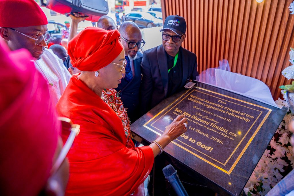 Oluremi Tinubu commissions National Assembly chapel, says leaders are answerable to God