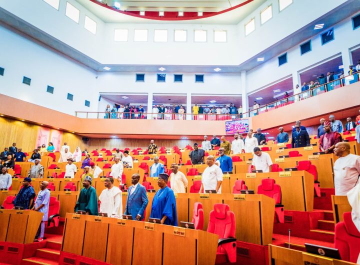 Nigerian lawmakers at the upper Chamber of the National Assembly