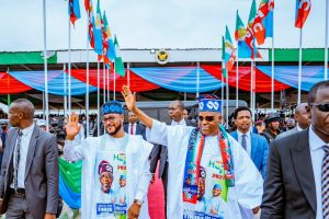 Shettima receives Governor Lawal into APC, says Tinubu working hard to end insecurity in Nigeria