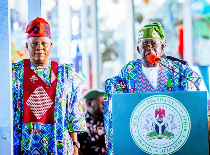 President Bola Tinubu and and Vice President Kashim Shettima during the APC National Convention in Abuja. Photo credit: State House Abuja