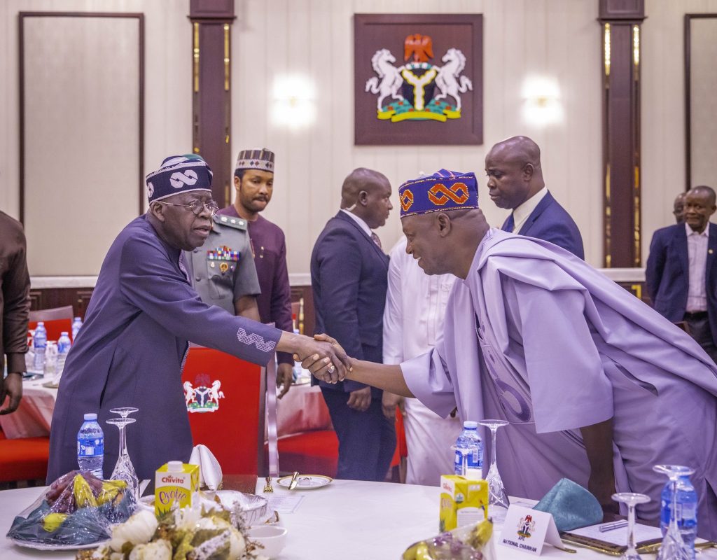 President Bola Tinubu and Chairman of the All Progressives Congress (APC), Prof. Nentawe Yilwatda