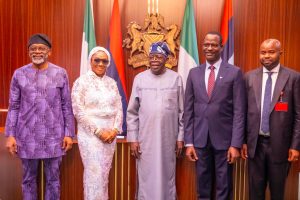 President Bola Tinubu and the newly sworn in Minister of State for Finance, Taiwo Oyedele