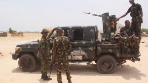 Troops of nigerian army on patrol