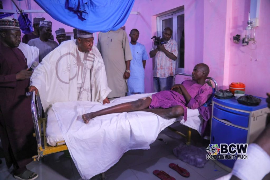 Zulum visits bomb blast victims, reassures of govt support 2 Zulum visits bomb blast victims