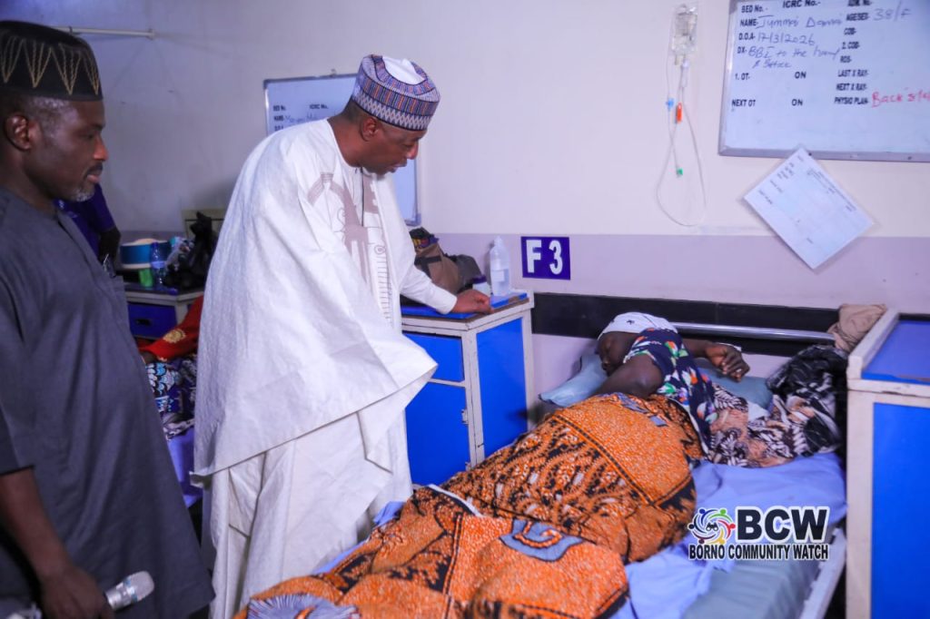 Zulum visits bomb blast victims, reassures of govt support 3 Zulum visits bomb blast victims