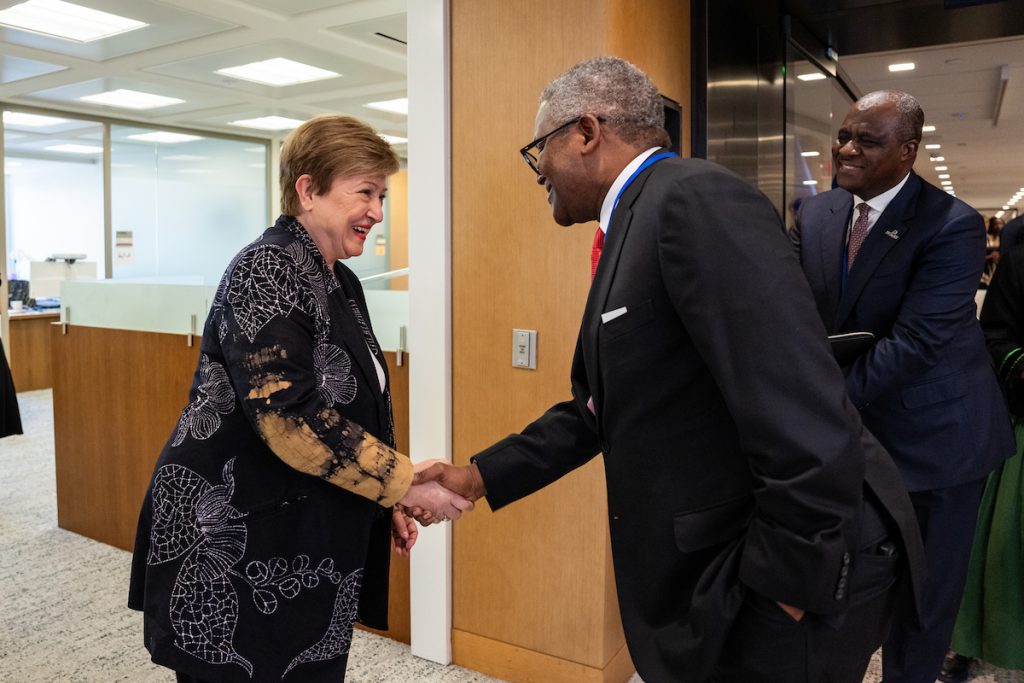 Dangote holds strategic talks with IMF Chief Kristalina Georgieva in Washington DC