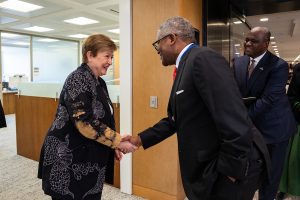 Dangote holds strategic talks with IMF Chief Kristalina Georgieva in Washington DC