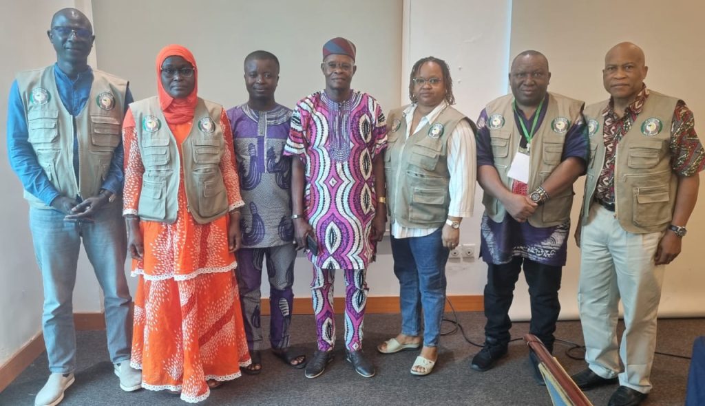 ECOWAS Long Term Obsververs with officials of Benin Professional Jounalists Union