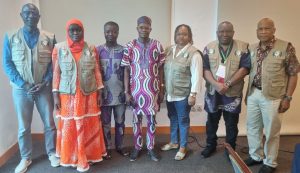 ECOWAS Long Term Obsververs with officials of Benin Professional Jounalists Union