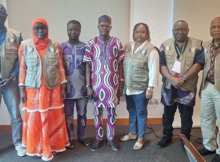 ECOWAS Long Term Obsververs with officials of Benin Professional Jounalists Union