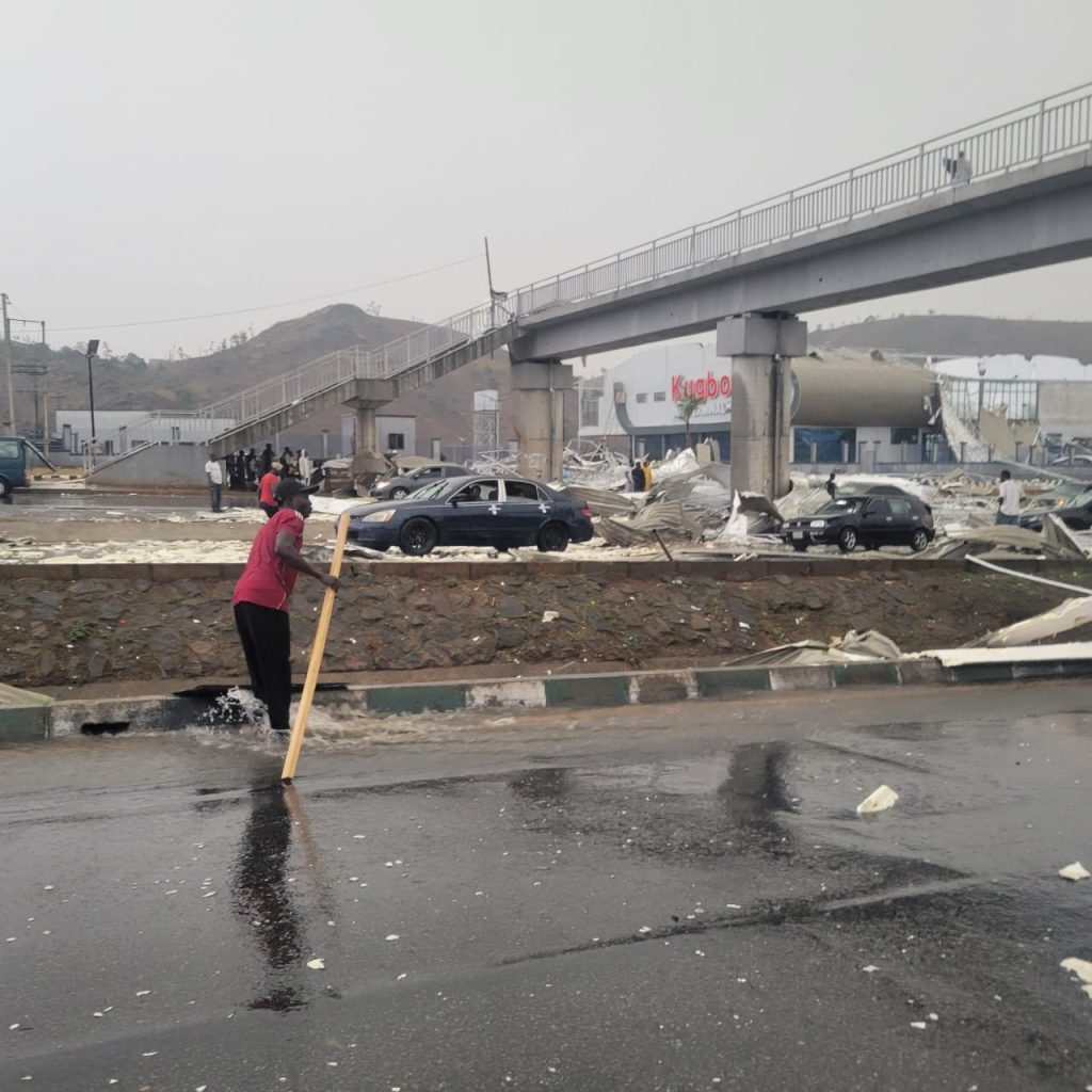 Heavy rainstorm destroys Kugbo Bus Terminal commissioned by Wike, damages Nyanya bridge
