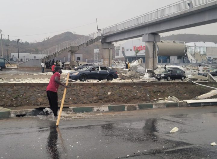 Heavy rainstorm destroys Kugbo Bus Terminal commissioned by Wike, damages Nyanya bridge