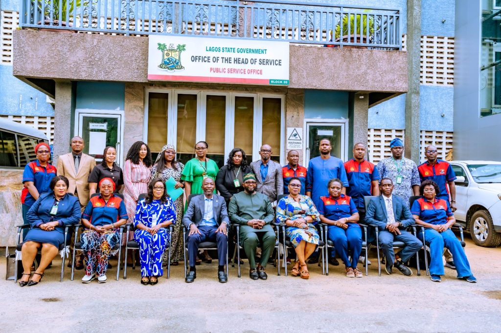 NSITF Managing Director, Oluwaseun Faleye, led a team to meet Lagos Head of Service, Bode Agoro