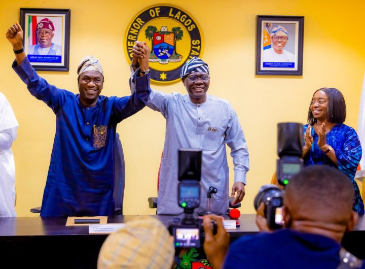 Lagos State Governor, Babajide Sanw-Olu and his Deputy, Obafemi Hamzat