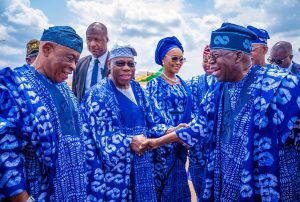 Tinubu lands in Ogun meet Obasanjo