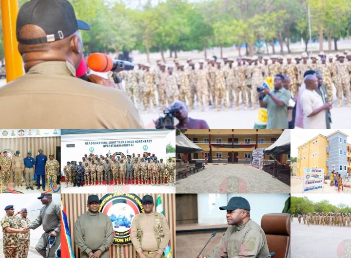 Defence Minister visits HQ Operation Hadin Kai, commends troops, reaffirms FG resolve to defeat terrorism