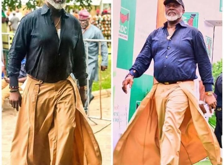 Dino Melaye rocks unique outfit at ADC Convention in Abuja
