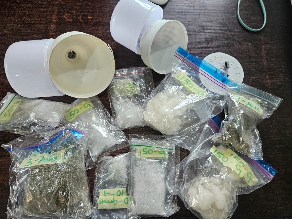 hard drugs concealed inside energy-saving bulbs