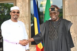 President Bola Ahmed Tinubu and President Republic of Chad, Mahamat Idriss Deby Itno at the Presidential Villa, Abuja during the Chadian President’s visit to Nigeria on Thursday. Photo: State House.