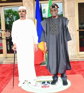 President Bola Ahmed Tinubu and President Republic of Chad, Mahamat Idriss Deby Itno at the Presidential Villa, Abuja during the Chadian President’s visit to Nigeria on Thursday. Photo: State House.